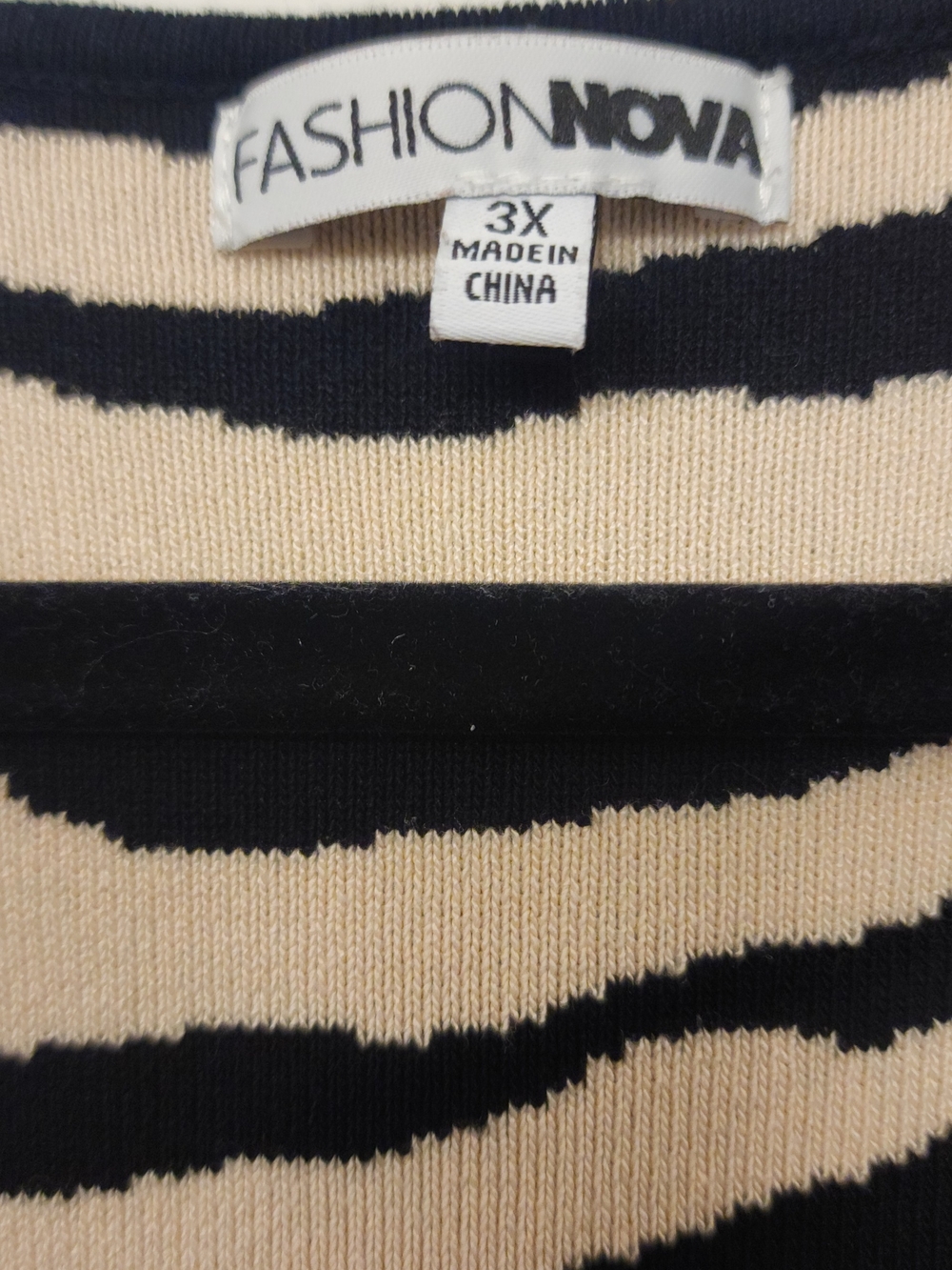 Fashion Nova Beige and Black Striped Maxi Dress